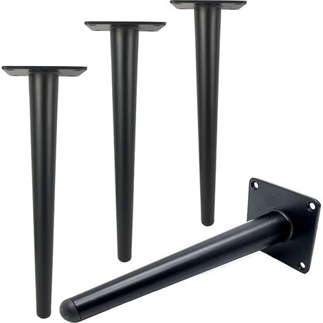 Lot de 4 pieds de table en métal de 30cm de longueur pour meubles modernes, commode, armoire, bureau, chaise ottoman, pieds de support de meubles de rechange, capacité de 800 kg (1/5)