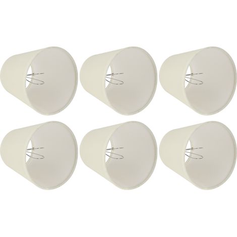 6er-Set cremefarbene Stofflampenschirme als Ersatz für E14-Wandlampen und Kronleuchter zur Dekoration Ihres Zuhauses (1/5)