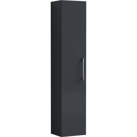 Nuie Arno Wall Hung 1-Door Tall Unit 300mm Wide - Satin Anthracite (1/5)