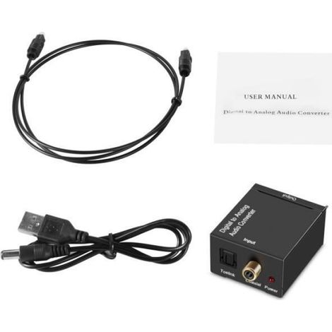Convertisseur Numérique vers Analogique Audio Adaptateur Coaxial Toslink Audio vers RCA L / R Audio 3.5mm (1/4)