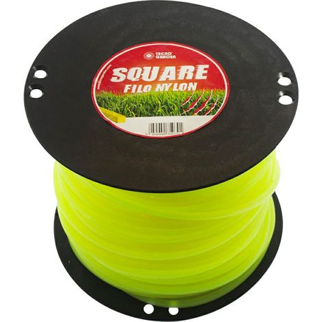 Rotolo 2 Kg filo Giallo Fluo Quadro diametro 2.4 mm Lunghezza 340 metri