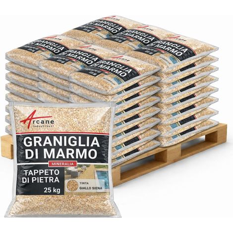 Granuli di marmo naturale per tappeto di pietra - MINERALIA - 1200 kg (fino a 72 m²) Giallo Siena - ARCANE INDUSTRIES