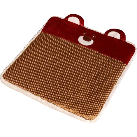 Coussin de chaise été en forme de petit ours, matelas en rotin confortable et respirant pour bureau, haute densité, assise moelleuse. (1/5)