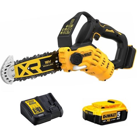 Dewalt – Elagueuse à batterie 18V – Moteur Brushless – Lame 20 cm pour bois dur – Vitesse chaîne 8.6 m/s – Poignée ergonomique