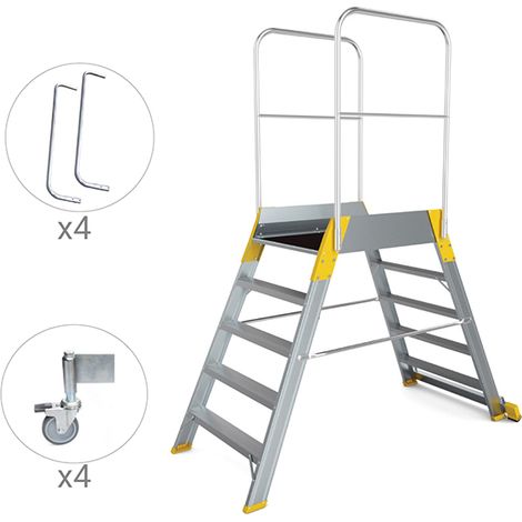 Leiternüberstieg 2x6 Stufen - Max Arbeitshöhe 3.26m - 9706R-MC