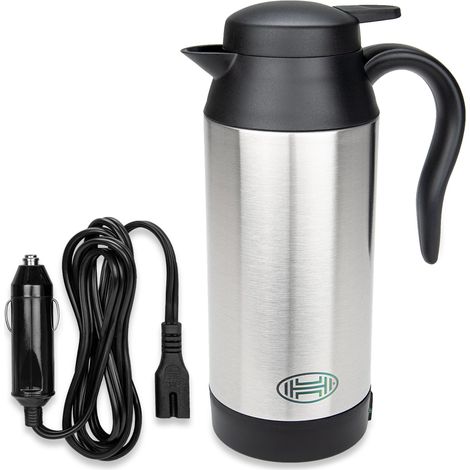 HEYNER® Reisewasserkocher 12V Auto elektr. Wasserkocher Reise Edelstahl Elektrisch Warmhaltefunktion ml Heizbecher I Auslaufsicher Tragbar