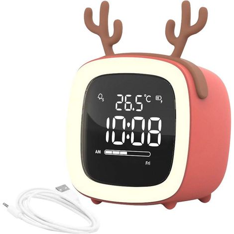 Réveil numérique Dessin animé Mini Mignon-TV Veilleuse Lampe (1/5)