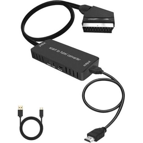 Convertisseur péritel vers HDMI, adaptateur HD 720p/1080p, convertisseur audio vidéo pour téléviseurs, projecteurs, décodeurs et lecteurs DVD Blu-ray (1/5)