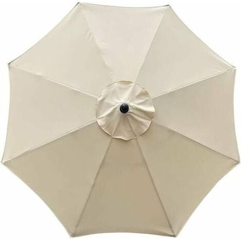 Toile de rechange pour parasol, 8 baleines, 3 m, imperméable, résistante aux UV, beige (1/5)