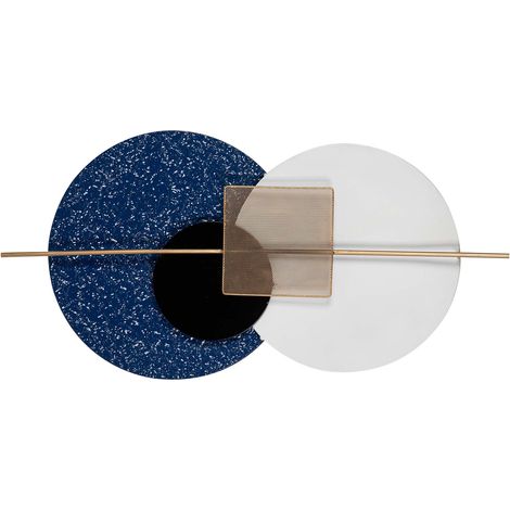 Blau-weißes Metall-Wandornament 84X3X42 cm (1/5)