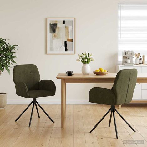 vidaXL Sedie da pranzo girevoli 2 pcs Pelle Scamosciata Sintetica (1/5)