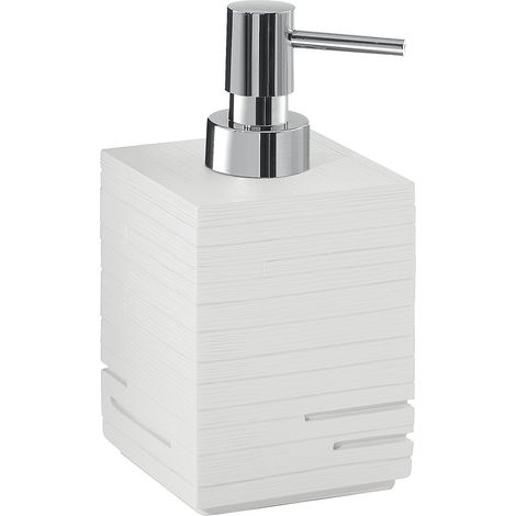 Dosasapone con erogatore in plastica d'appoggio in resina QU81 Gedy serie QUADROTTO Bianco (1/2)
