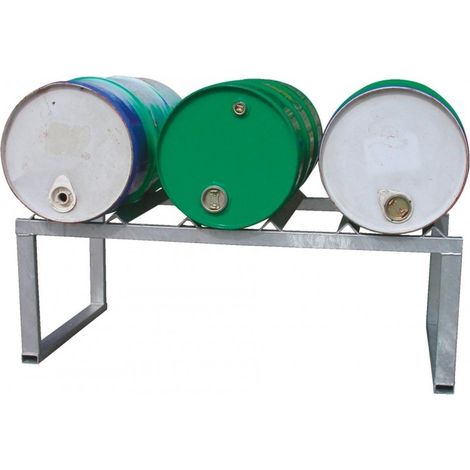 PROVOST - Support pour 3 fûts en métal galvanisé - Structure solide en tôle d'acier 3 mm