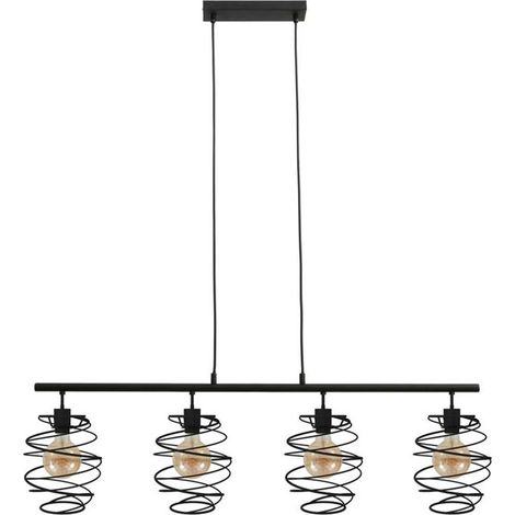 Pendelleuchte Pendellampe 4xE27 Hängelampe retro Black Steel 60W Briloner
