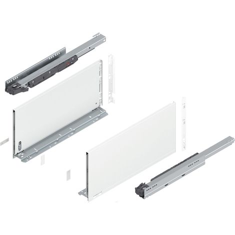 Blum Legrabox pure H F Schubladenschienen Set 1 Paar, 40kg 500mm Tip On Vollauszug, seidenweiß