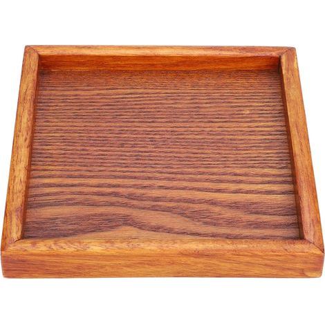 Plateau de Service en Bois, Petit Bois carré Plaque à thé Bois Plaque de café Plateau de Collation pour Manger des Amuseurs de Divertissement (18 18 2). (1/5)