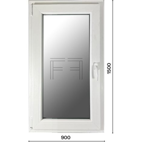 Fintex-finestra in PVC bianco singola anta 900X1500 apertura a sinistra, doppio vetro, PROFILO A L (1/3)