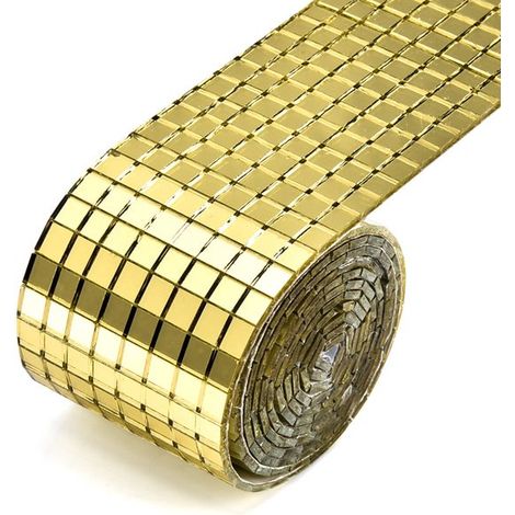 Selbstklebende Mosaikfliesen,5 x 5 mm,Mini-Quadrat-Glasspiegelaufkleber,DIY-Basteldekorationsaufkleber,Partyspiegelfliesen,Silber,3 Rollen (1/5)
