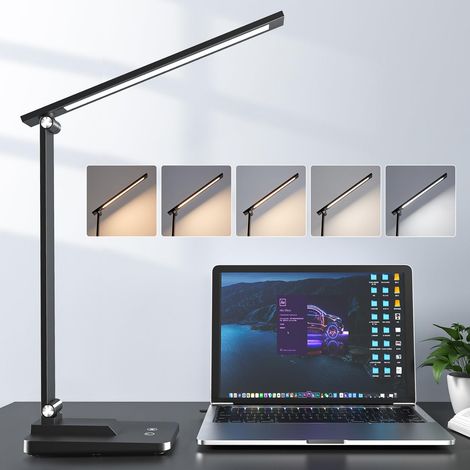 Lampe de Bureau LED, 3 Luminosité 5 Couleurs Lampe LED, Lampe Bureau LED Portable Pliable, Lampe de Chevet LED Tactile, Lampe de Bureau Enfant Garçon, Lampe Lecture Lampe de Bureau LED,Deco Bureau,200 (1/5)