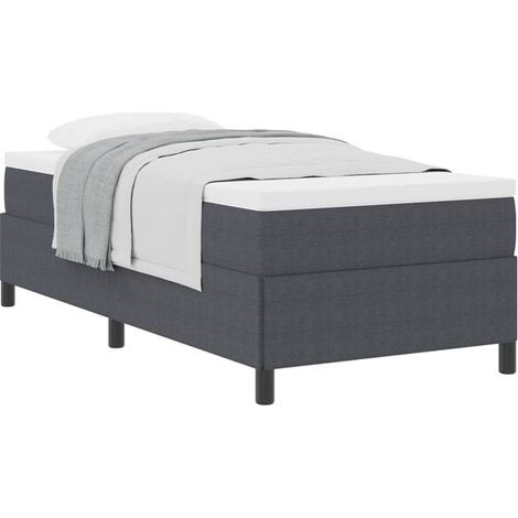 Matelas à ressorts gris foncé, 80 x 200 cm, tissu velours côtelé. (1/5)