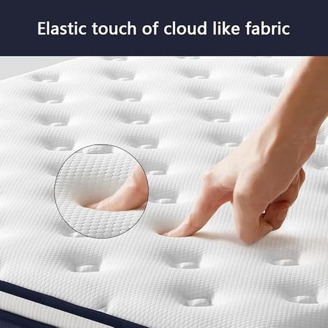 Stanew – Matelas à ressorts ensachés 140x190 cm – 25 cm d'épaisseur – 7 zones – fermeté modérée – respirant et antibactérien