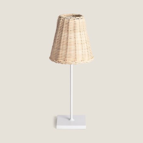Lampada da Tavolo LED Portatile per Esterni con Batteria USB Ricaricabile Metallo Medinilla Bianco (1/2)