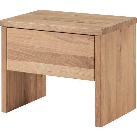 comodino in legno di Quercia Selvatica 50x35x40 bianco oliato JANGALI 119