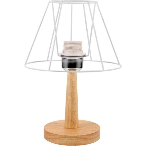 Happyyami Lampe de Table avec Pied en Fer et Bois Base Support (1/5)