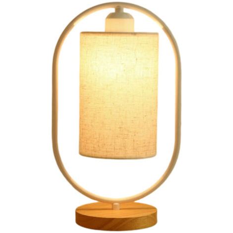 Pair Lampe de table de chevet LED, lampe de chambre avec abat-jour en tissu moderne, lampe de table au design élégant pour chambre, salon, table à manger, bureau (ampoule LED 5W) (1/4)