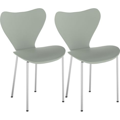 Chaise Empilable en Plastique avec Cadre en Fer - Vert (1/5)