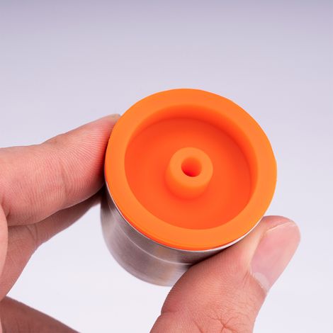 Ortviai Capsule à café réutilisable en acier inoxydable 304 pour machine illy – argent, 38 x 34 mm, livrée avec cuillère et brosse (1/4)