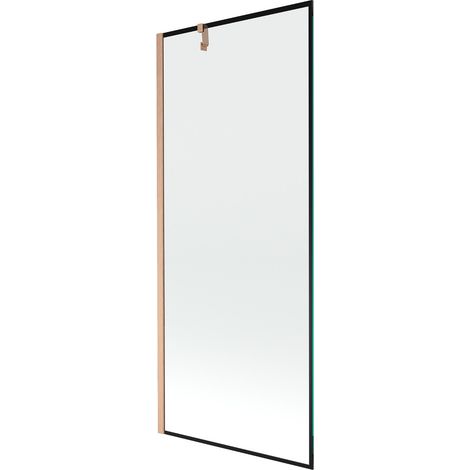 Mexen Next Badewannenwand 1-flügelig 80 x 150 cm, schwarzes Muster, gebürstetes Kupfer - 895-080-000-00-70-65 (1/5)