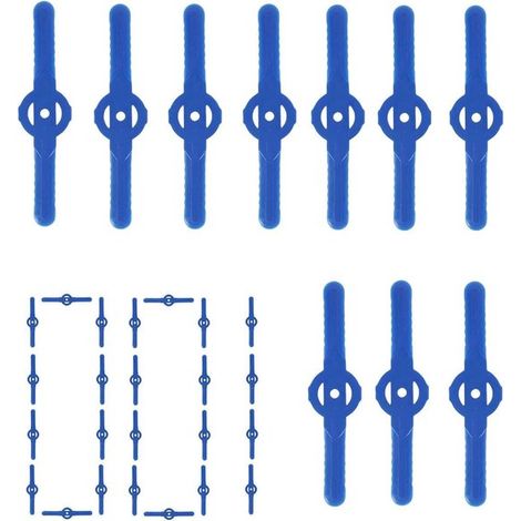 Lame di ricambio per tagliaerba, set di lame di ricambio per la cura del prato, in robusta plastica ABS, 100 pezzi, blu (1/5)