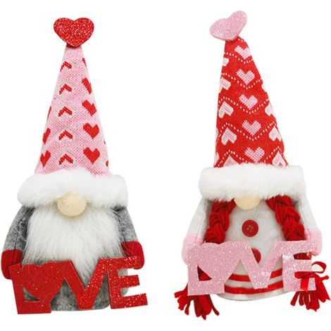 Stück Valentinstag-Gnom-Plüschdekoration, handgefertigte Elfenornamente, Partygeschenk (1/5)