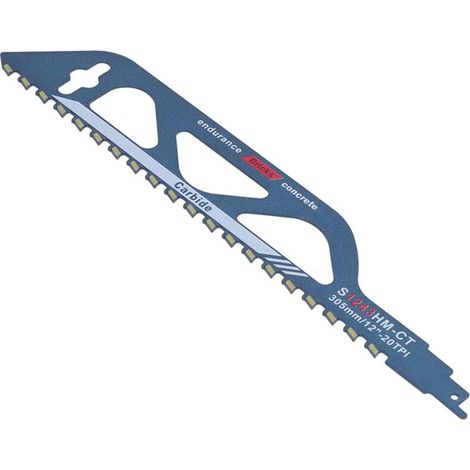 Lame de scie sabre en acier au carbure de tungstène pour métal, bois, pierre, accessoires de scie sabre pour béton cellulaire, brique, béton, plaque de ciment, longueur (305mm (S1243HM))