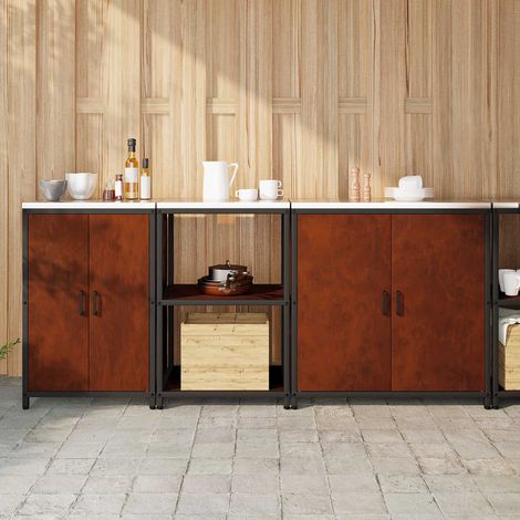 Aufbewahrungsset für die Küche 3 pcs Rostig Wetterfeststahl