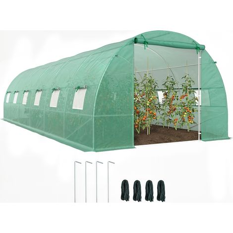 Serre de jardin, avec porte, en acier, vert, pour jardin et terrasse, format pratique, style facile à associer assemblable