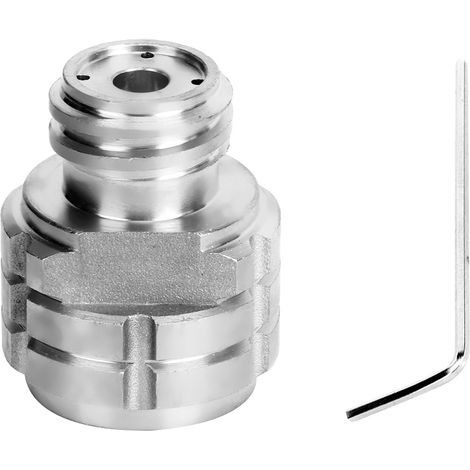 Adaptateur de Recharge CO2 Filetage Femelle G1/2 vers Mâle TR21-4 pour SodaStream, Soda Club (Argent) (1/5)