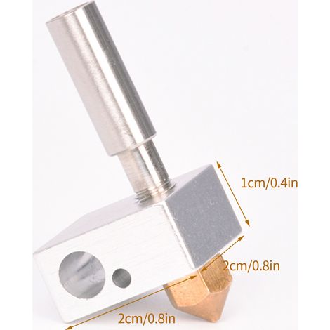 TRONXY 2 pièces Kit d'extrudeuse Hotend bloc chauffant de buse en laiton de 0,4mm gorge M6 pour filament de 1,75mm X5SA/X5SAPRO/X5SA-400/X5SA-400PRO/X5SA-500/X5SA-500PRO/XY-2PRO imprimante 3D (1/5)