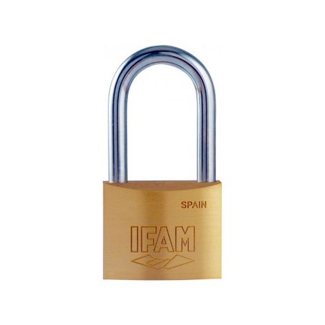 IFAM Candado Serie K, Modelo K25AL, Arco Largo, 25mm, De Latón, Con Llave, Apto para Interiores y Exteriores, Para taquillas de Gimnasio, Puertas, Armarios, Cajones, Maletas o Mochilas