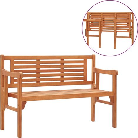 Banc pliable de jardin Luxueux Fauteuil de jardin 120 cm Bois d'eucalyptus solide Chic-470818 (1/5)