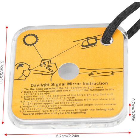 Signalspiegel aus Acryl für Outdoor-Survival-Anwendungen mit Pfeife und Sicherheitsleine