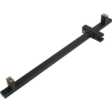 Barre Coulissante de Douche avec Support de Fournitures Réglable Barre de Levage en Acier pour Tringles à Rideaux de Douche Faciles à Soulever (unipolaire noir) (1/5)
