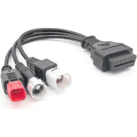 Câble de diagnostic OBD2 compatible avec les motos Kline Euro5, adaptateur 3 en 1 (16 broches vers 3, 4 ou 6 broches). (1/5)