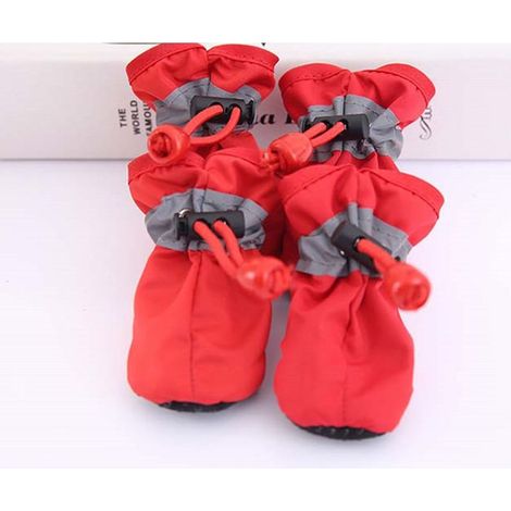 Wasserdichte Hundeschuhe, Pfotenschutz, rot, Größe 6 (1/5)