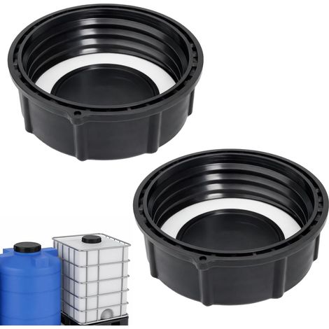 2pcs Bouchon IBC S100x8 100mm, DN80 Plastique Résistant, Pour Cuve 1000l, Aquarium, Irrigation Jardin