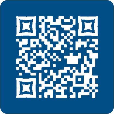 Menu sans contact pictogramme carré QR Code pour présentation menu hôtel restaurant - Couleur bleu (1/4)