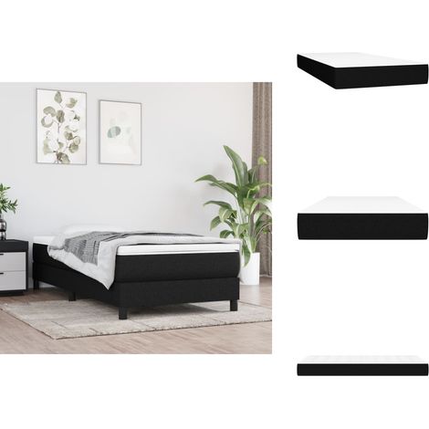 Matelas de lit à ressorts ensachés Noir 80x200x20 cm Tissu - Matelas - Matelas À Ressorts Ensachés - Matelas Noir - Matelas Double - Literie (1/5)