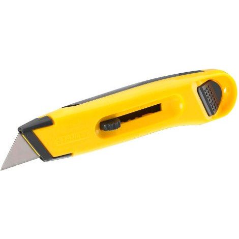 Stanley – Cutter à lame rétractable – Lame affûtée pour coupe nette – Système InterLock™ anti-retrait – Corps en ABS antichoc