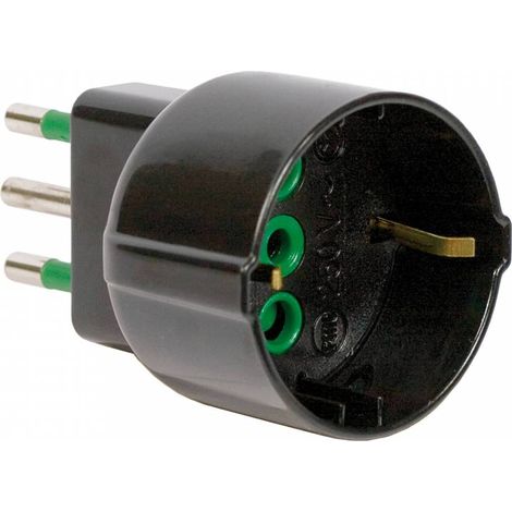 1PZ FME ART.82.121 ADATTATORE 10A+T SCHUKO NERO